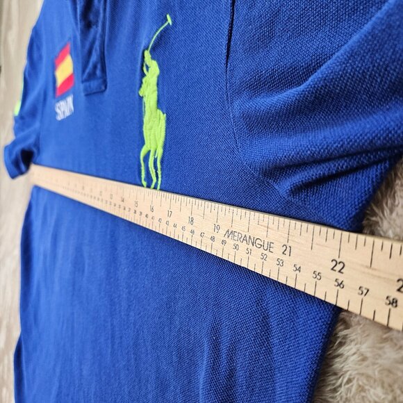 Polo by Ralph Lauren Polo Shirt Spain Big Pony Logo Golf Custom Fit Men's Size L - Picture 3 of 10